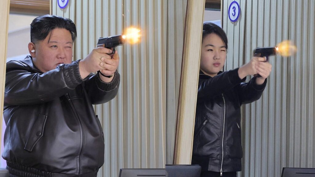 Kim Jong-un takes his 13-year-old daughter to a shooting range to test a “really excellent” new model of gun