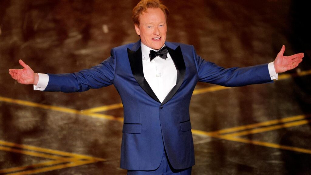 Conan O’Brien brings politics to the Oscars without once mentioning Trump