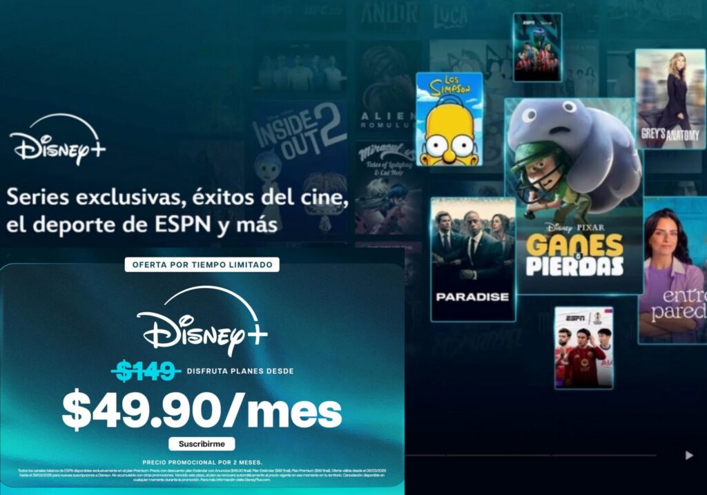 Disney+ at only 49 pesos; so you can get your subscription with a special promotion