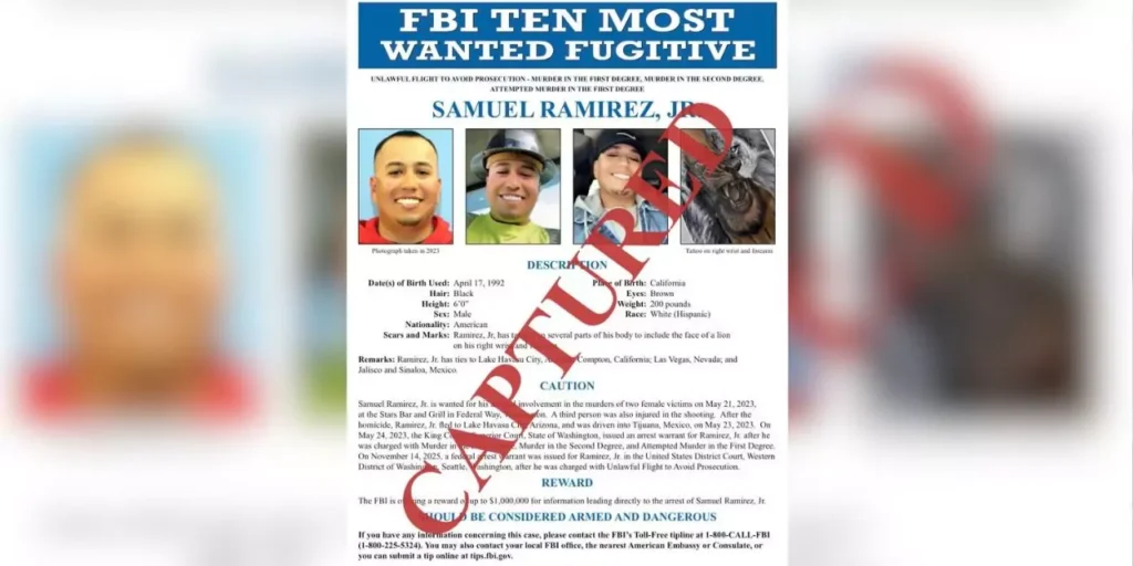 Samuel Ramírez Jr., one of the 10 most wanted fugitives by the FBI, falls after almost three years on the run